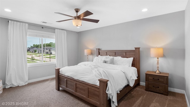 1208 NE 21st St, Grimes, IA 50111 - bedroom with carpet floors, recessed lighting, and ceiling fan