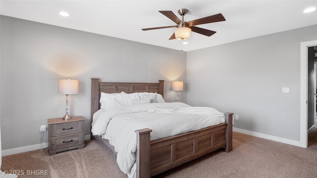 1208 NE 21st St, Grimes, IA 50111 - carpeted bedroom featuring recessed lighting and ceiling fan