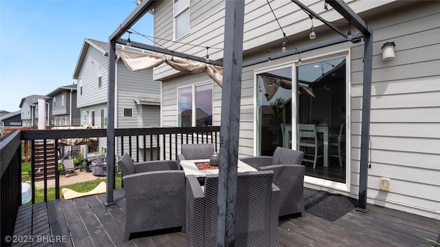 1208 NE 21st St, Grimes, IA 50111 - deck with outdoor dining area and a residential view