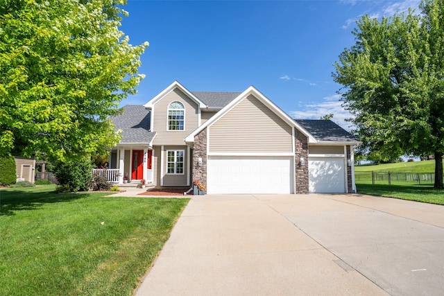 4785 Windsor Cir, Pleasant Hill, IA 50327 - traditional home featuring an attached garage, concrete driveway, stone siding, and a shingled roof