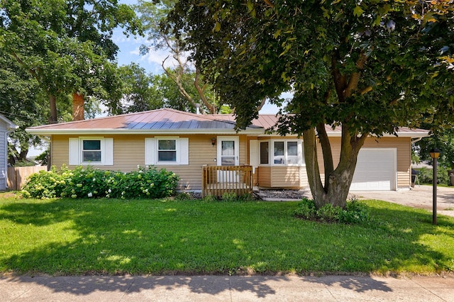 1612 Horse N Buggy Dr, Adel, IA 50003 - single story home with a garage, concrete driveway, a front yard, a metal roof, and a standing seam roof