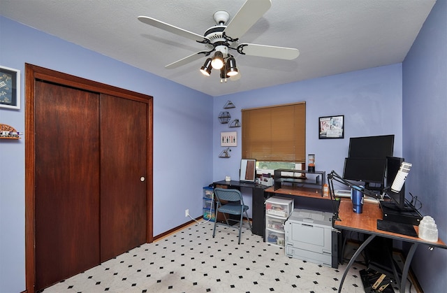 1612 Horse N Buggy Dr, Adel, IA 50003 - home office featuring ceiling fan and baseboards