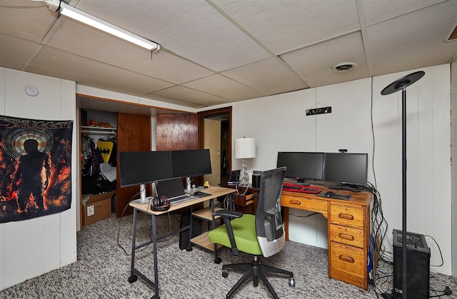 1612 Horse N Buggy Dr, Adel, IA 50003 - office with carpet floors and a paneled ceiling