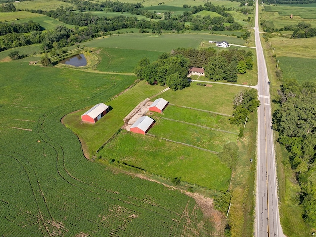122 G76 Hwy, Lacona, IA 50139 - aerial view of sparsely populated area with a large body of water