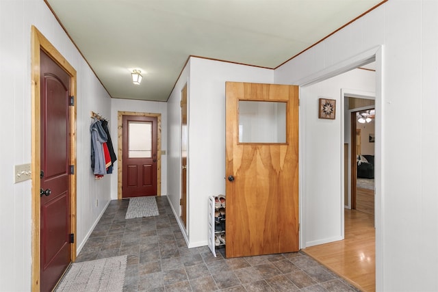 122 G76 Hwy, Lacona, IA 50139 - hallway featuring stone finish flooring