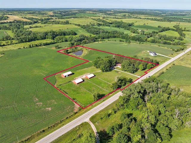 122 G76 Hwy, Lacona, IA 50139 - overview of rural landscape featuring property parcel outlined