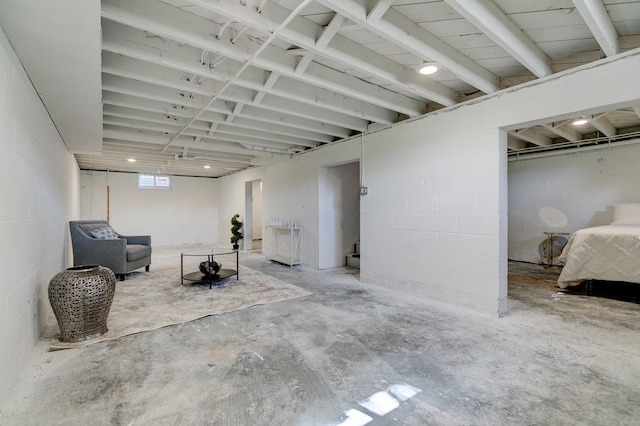 1437 E Pleasant View Dr, Des Moines, IA 50320 - below grade area with concrete block wall