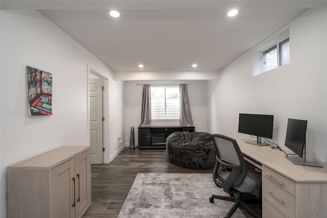 6217 Welker Ave, Des Moines, IA 50312 - office space featuring healthy amount of natural light, dark wood-style floors, and recessed lighting