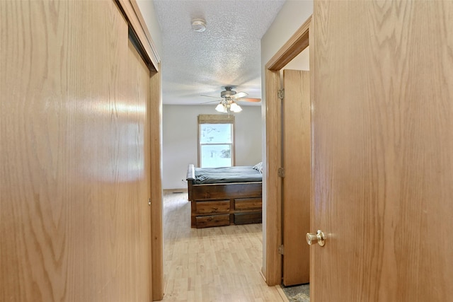 221 E Payton Ave, Des Moines, IA 50315 - corridor featuring a textured ceiling and light wood-type flooring