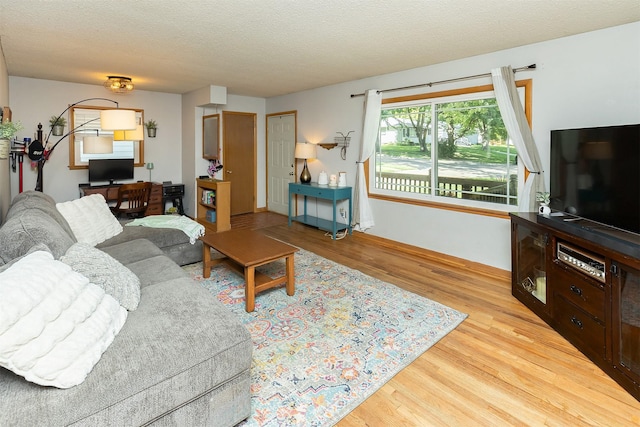 2525 27th Pl, Des Moines, IA 50310 - living room featuring light wood finished floors and a textured ceiling