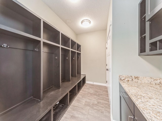 36508 Meadow Ln, Cumming, IA 50061 - mudroom with a textured ceiling and baseboards