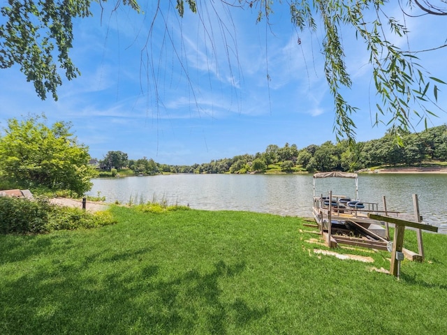 36508 Meadow Ln, Cumming, IA 50061 - dock with a yard and a water view