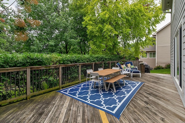 14092 Lake Pointe Dr, Clive, IA 50325 - wooden deck featuring outdoor dining area