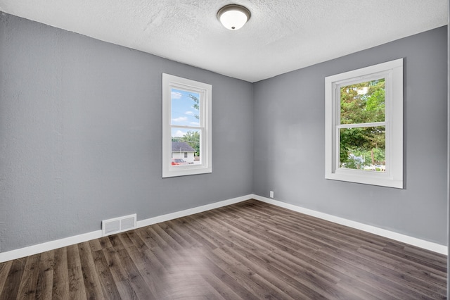 34 E Broadway St, Colfax, IA 50054 - spare room featuring plenty of natural light, dark wood-type flooring, and a textured ceiling