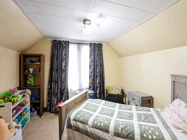 3917 11th St, Des Moines, IA 50313 - bedroom featuring carpet floors and vaulted ceiling