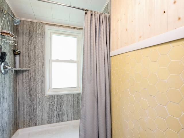 3917 11th St, Des Moines, IA 50313 - full bathroom featuring tiled shower and plenty of natural light
