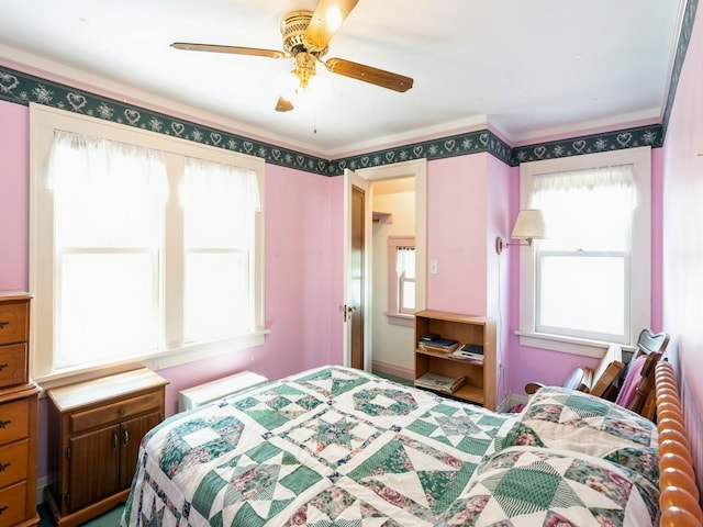 4987 E 28th St N, Newton, IA 50208 - bedroom with multiple windows and a ceiling fan