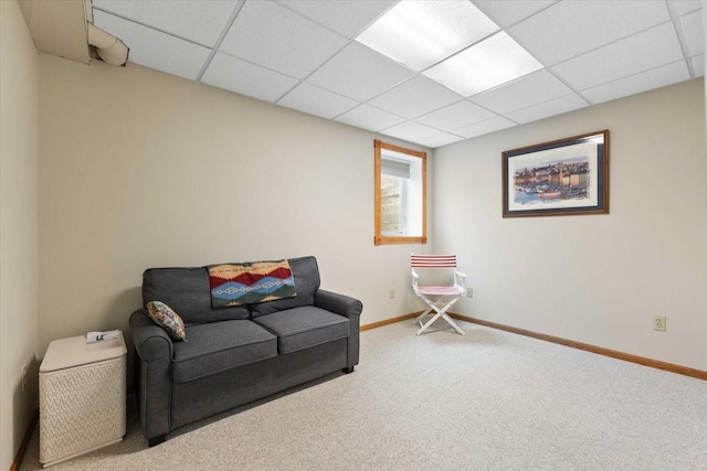 827 SW 46th St, Ankeny, IA 50023 - living area with carpet and a paneled ceiling