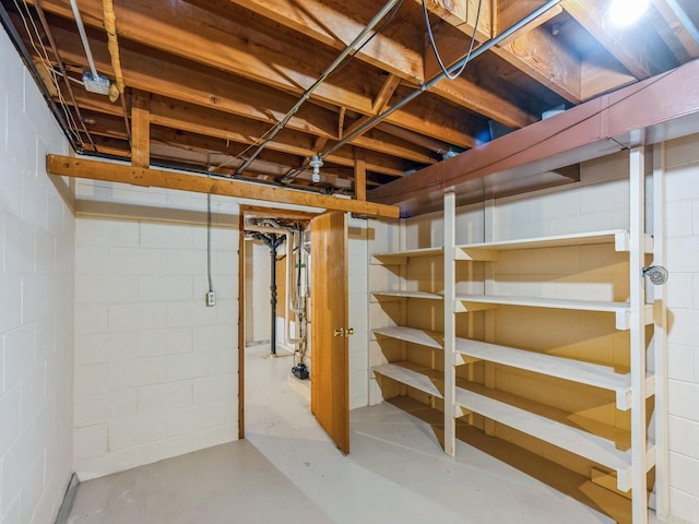 4041 Columbia St, Des Moines, IA 50313 - unfinished below grade area featuring concrete block wall