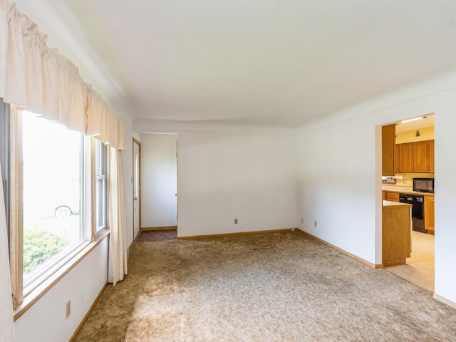 4041 Columbia St, Des Moines, IA 50313 - unfurnished living room featuring light carpet