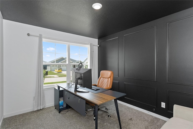 1413 NE Park St, Grimes, IA 50111 - office area featuring light carpet and a textured ceiling