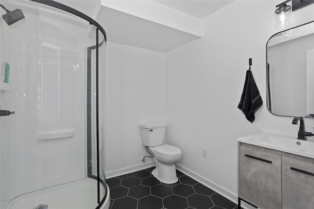 1413 NE Park St, Grimes, IA 50111 - bathroom with a shower stall, tile patterned floors, and vanity