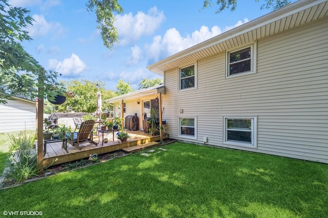 500 NW Valley View Dr, Grimes, IA 50111 - back of property with a deck and a yard