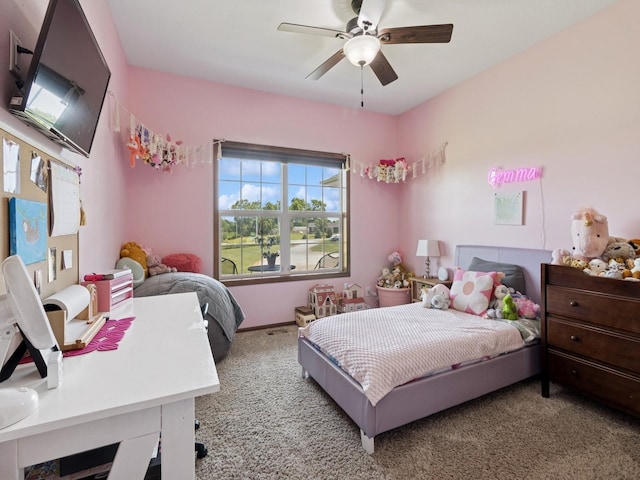 2458 SE 108th St, Runnells, IA 50237 - bedroom featuring carpet floors and ceiling fan
