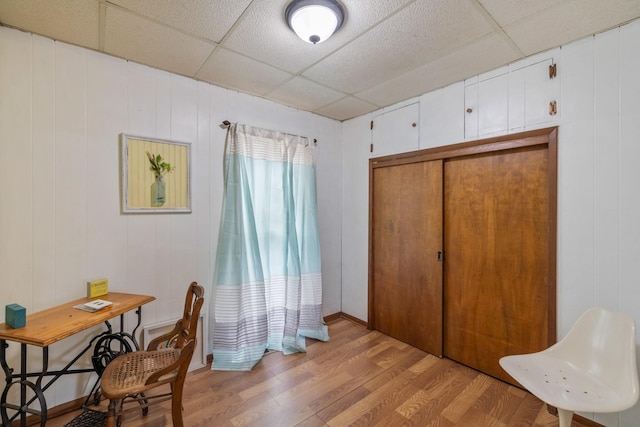 311 E 4th St, Riverside, IA 52327 - dining area with a paneled ceiling and light wood-type flooring