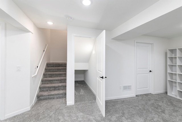 427 Spring Crest Ln, Waukee, IA 50263 - stairs with carpet floors and recessed lighting
