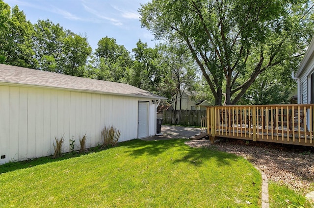 3315 61st St, Des Moines, IA 50322 - view of yard with a wooden deck