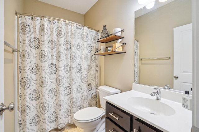 929 Sampson Dr, Nevada, IA 50201 - full bathroom featuring vanity, a shower with curtain, and tile patterned floors