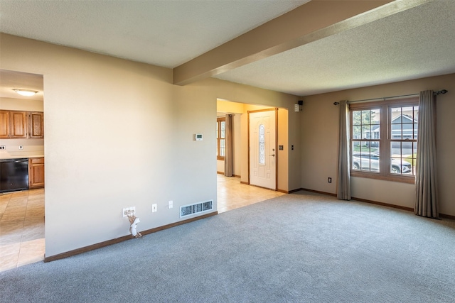 4624 Tamara Ln, West Des Moines, IA 50265 - spare room featuring light colored carpet and beamed ceiling