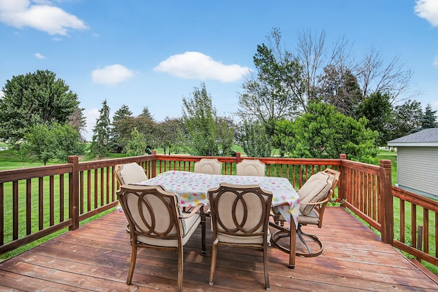 4309 129th St, Urbandale, IA 50323 - deck with outdoor dining area and a yard
