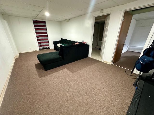 3923 15th St, Des Moines, IA 50313 - sitting room with carpet flooring and a drop ceiling