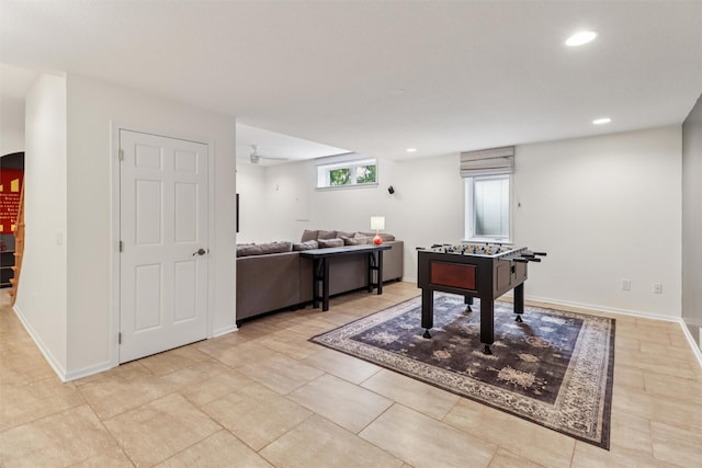 7016 Harbour Dr, Johnston, IA 50131 - recreation room featuring recessed lighting and baseboards