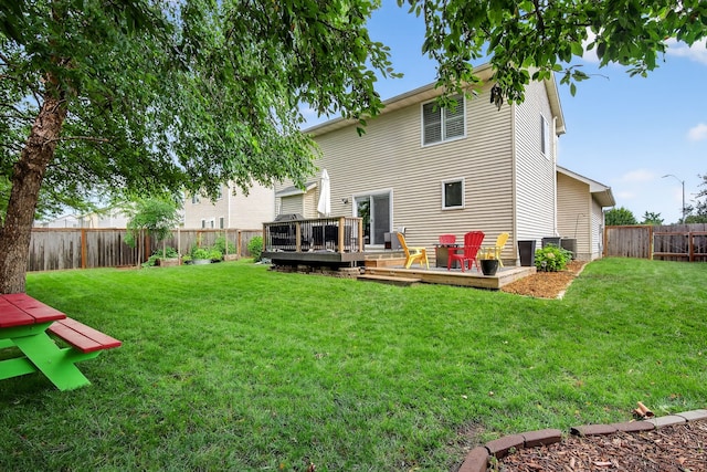 4808 Dewey Pl, Johnston, IA 50131 - back of house with a fenced backyard and a deck