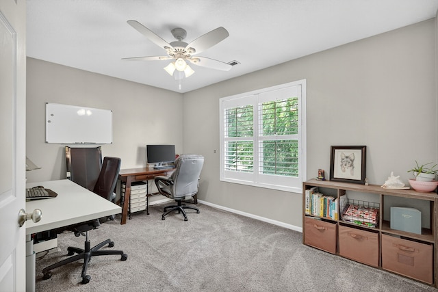 4808 Dewey Pl, Johnston, IA 50131 - home office featuring carpet floors and a ceiling fan