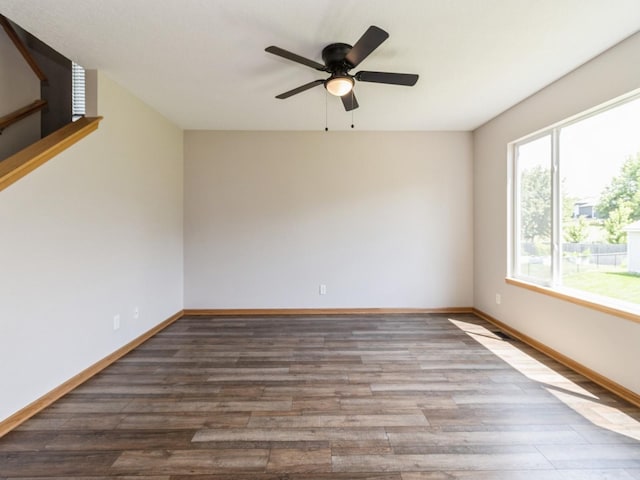 5805 Sterling Trce, Des Moines, IA 50320 - unfurnished room with wood finished floors and a ceiling fan