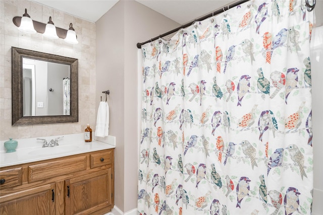 3605 80th St, Urbandale, IA 50322 - bathroom with vanity and curtained shower