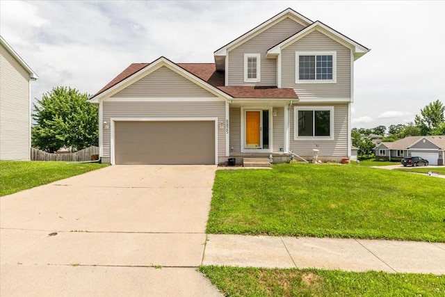 6825 Star View St, Des Moines, IA 50320 - traditional-style home with concrete driveway, a garage, and roof with shingles