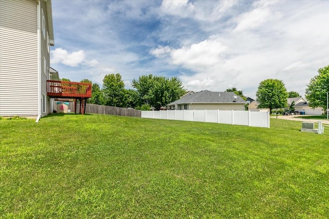 6825 Star View St, Des Moines, IA 50320 - view of yard featuring a wooden deck