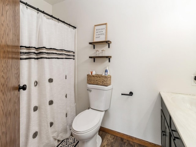 4791 Erbe St, Norwalk, IA 50211 - bathroom with wood finished floors, vanity, and a shower with shower curtain