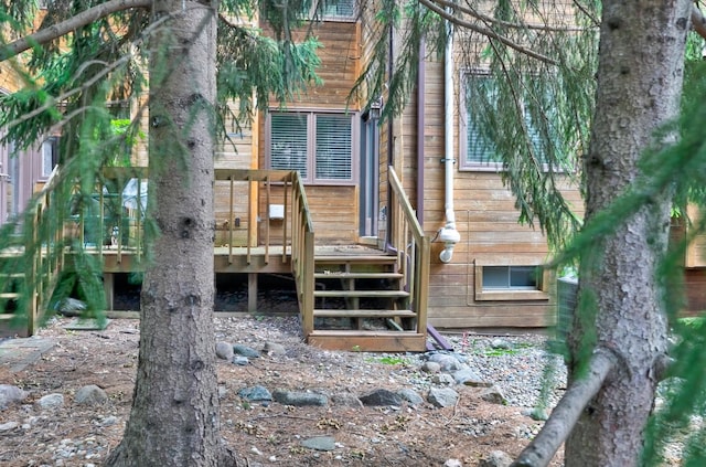 1116 42nd St, West Des Moines, IA 50266 - back of house featuring a deck and stairs