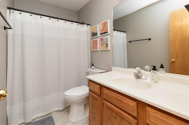 14449 Briarwood Ln, Urbandale, IA 50323 - bathroom featuring vanity, tile patterned floors, and a shower with shower curtain