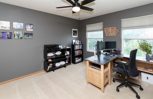 14449 Briarwood Ln, Urbandale, IA 50323 - home office with light colored carpet and ceiling fan