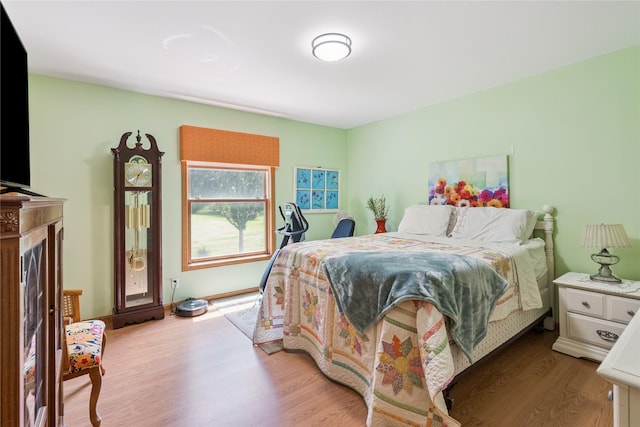 7 Hobart Pl, Grinnell, IA 50112 - bedroom featuring wood finished floors and a fireplace