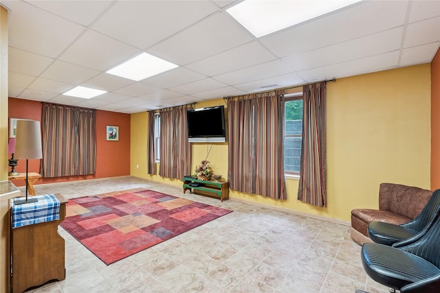 7 Hobart Pl, Grinnell, IA 50112 - living area with a drop ceiling and baseboards