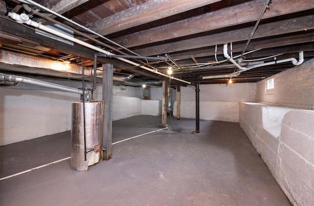 816 Boyd St, Des Moines, IA 50316 - below grade area featuring water heater