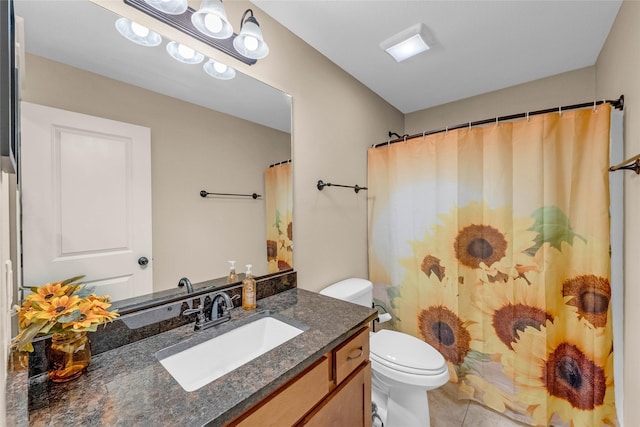 2501 NE Ewing Ct, Grimes, IA 50111 - full bathroom featuring vanity, tile patterned flooring, and a shower with curtain